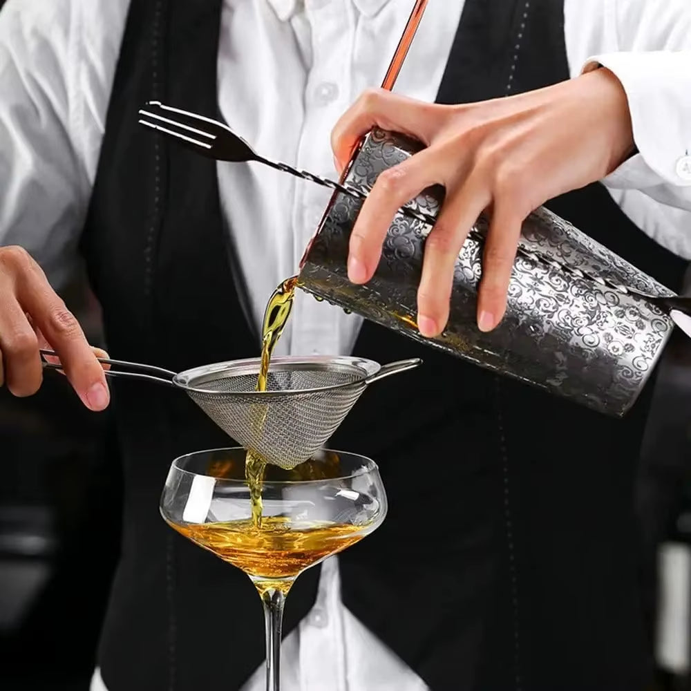 Stainless Steel Boston Shaker Tin with Etched Pattern Cocktail Shaker Martini Shaker Drink Mixer Professional Bartender Kits